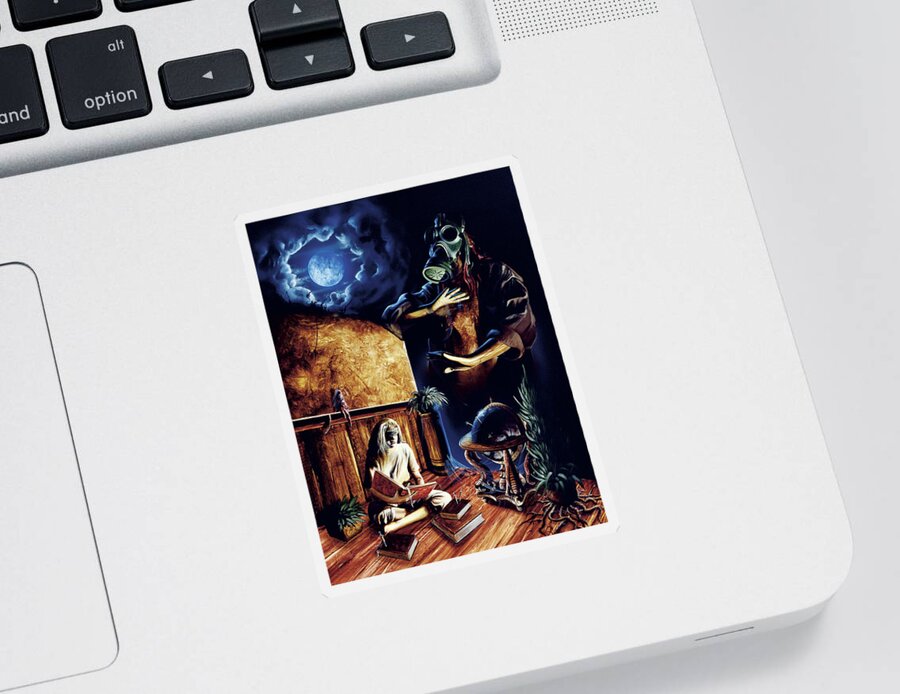 Nocturnal Sticker featuring the painting For All Eternity by Sv Bell