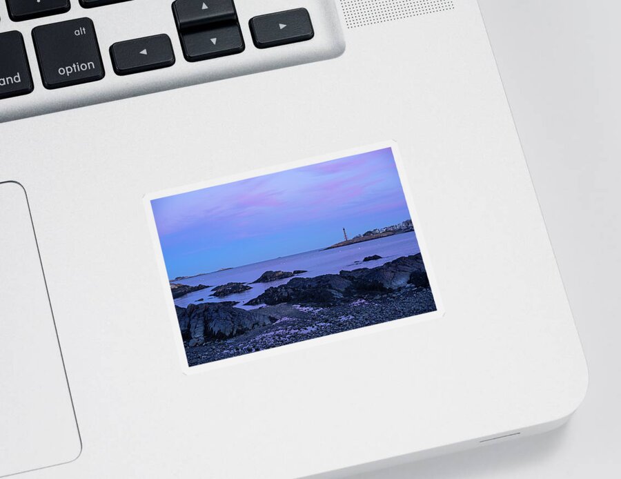 Marblehead Sticker featuring the photograph Fort Beach Sunset Marblehead Massachusetts Fort Sewall and Chandler Hovey Park Rocky Coast by Toby McGuire