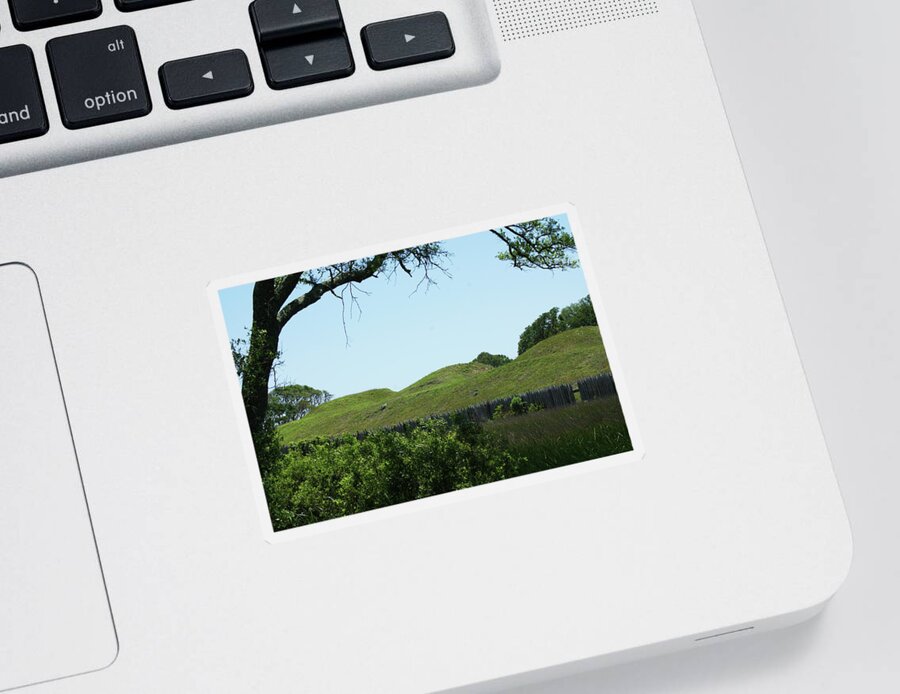  Sticker featuring the photograph Fort Fisher Mound Battery by Heather E Harman