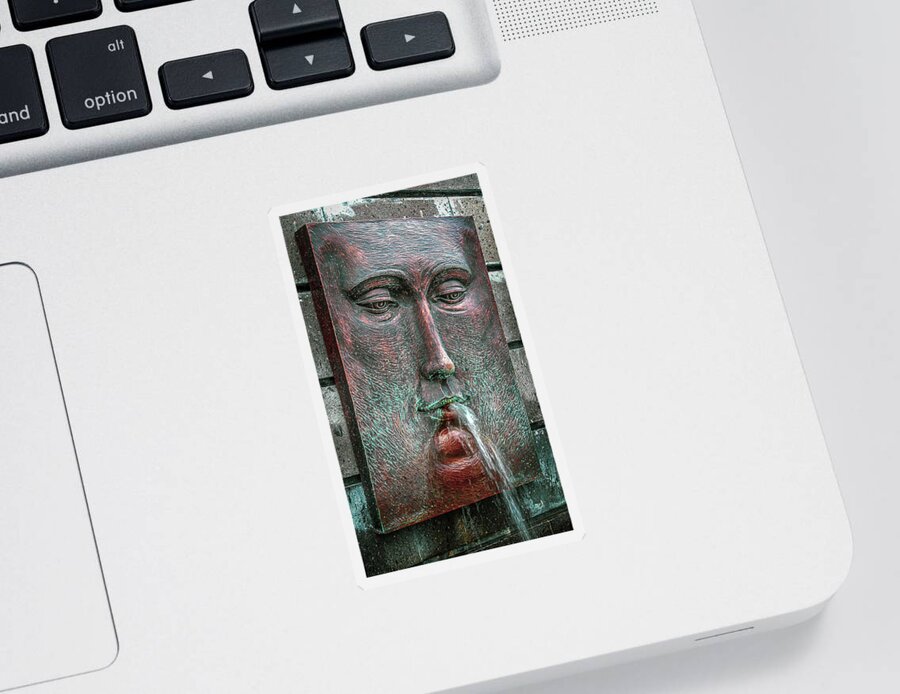 Face Sticker featuring the photograph Fountain - Cancun by Frank Mari