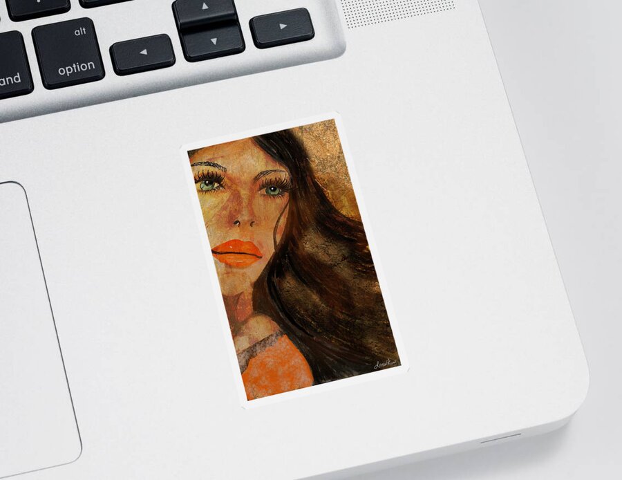 Paintings Sticker featuring the mixed media Francesca by Lorie Fossa