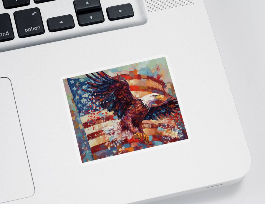 Jen Page Art Sticker featuring the digital art Freedom Flyer by Jennifer Page