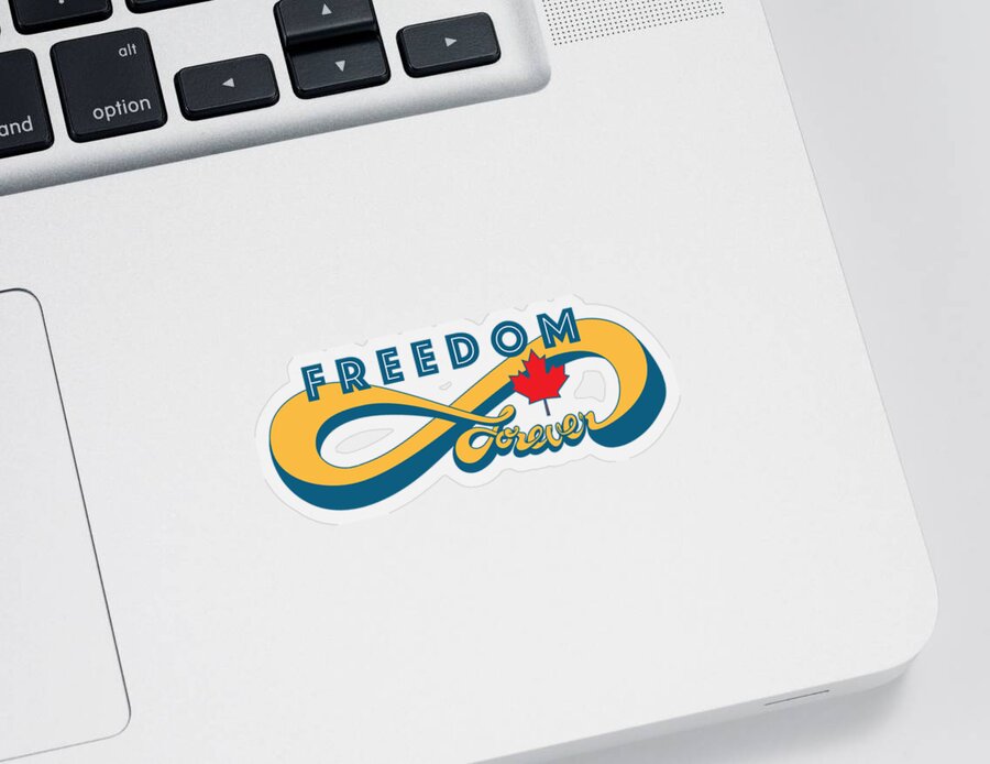 Infinity Sticker featuring the digital art Freedom Forever Canada by Sassan Filsoof