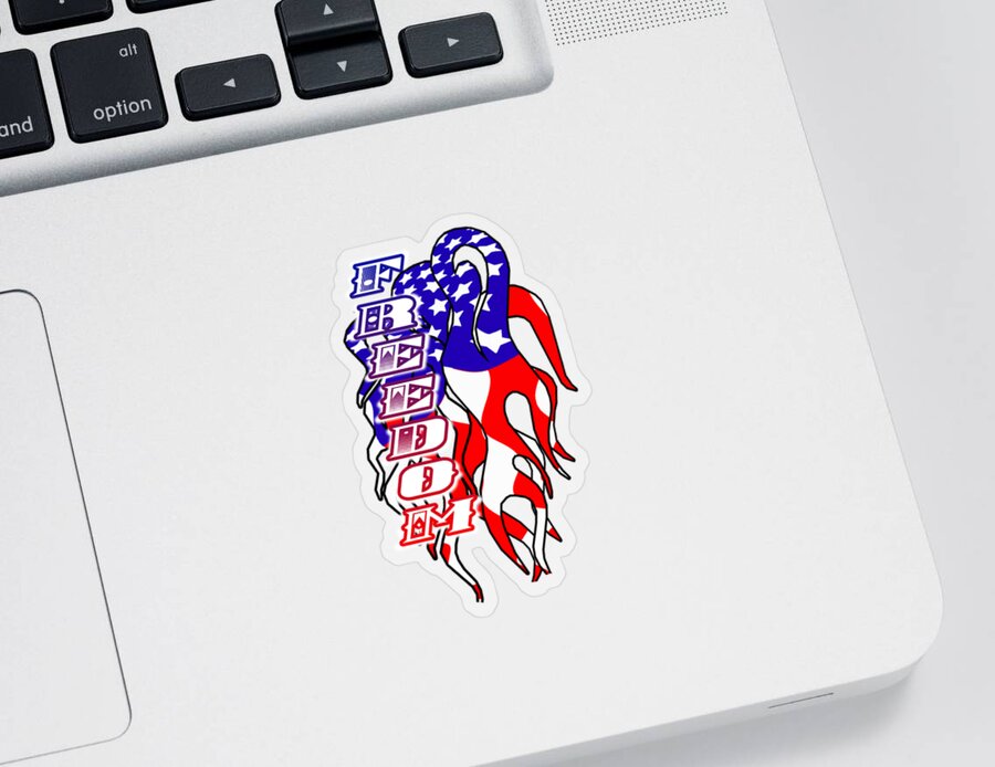 Freedom Sticker featuring the digital art Freedom a USA American Holiday Flag by Delynn Addams