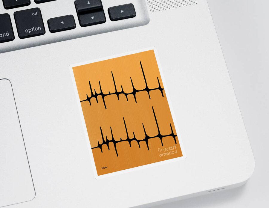 Sounds Waves Sticker featuring the digital art Frequency in Oranges by Donna Mibus