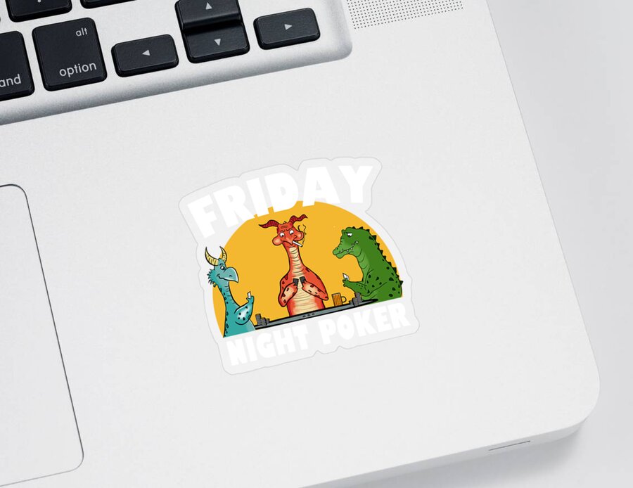 Poker Gifts Sticker featuring the digital art Friday night poker by Ozymandias