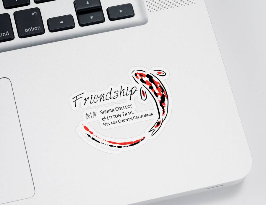 Koi Sticker featuring the digital art Friendship Koi by Lisa Redfern