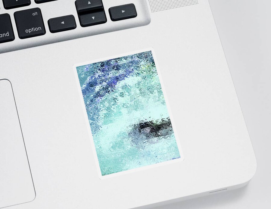 Abstract Sticker featuring the mixed media Frosted Glass by Sharon Williams Eng
