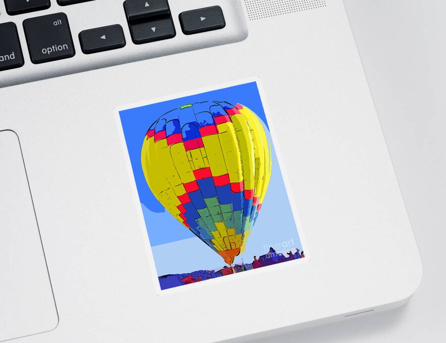 Hotair- Balloons Sticker featuring the digital art Fully Inflated by Kirt Tisdale