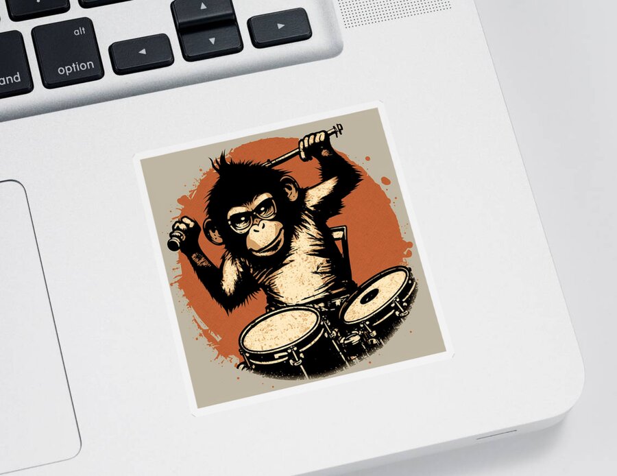 Funky Monkey grunge Sticker by Mykola Striletskyi - Pixels
