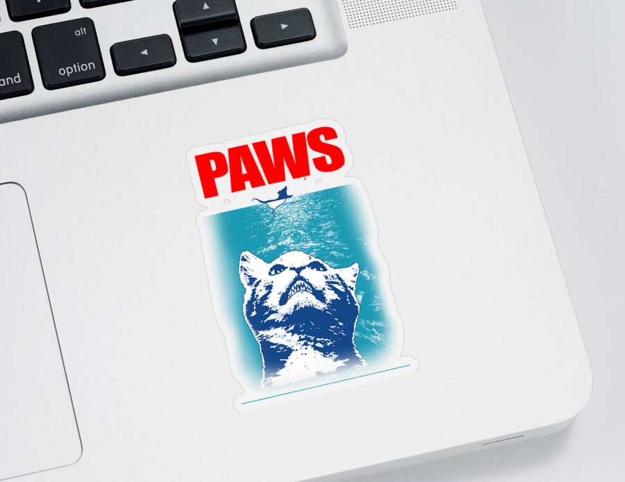 Cat Gift Funny Sticker featuring the digital art Funny Cat Gift - Paws by Caterina Christakos
