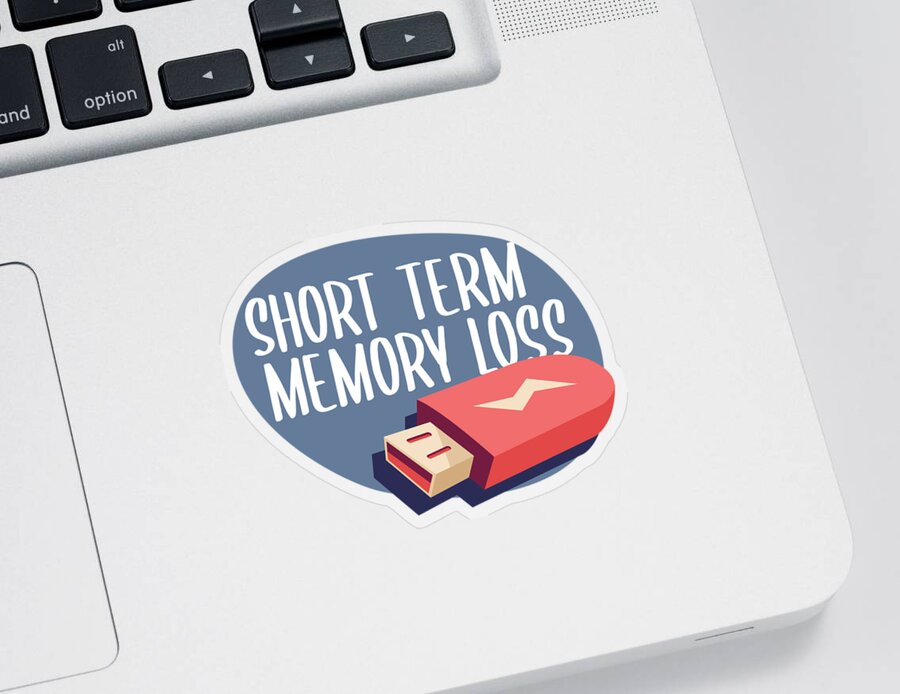 Memory Sticker featuring the digital art Funny Short Term Memory Loss USB by Jacob Zelazny
