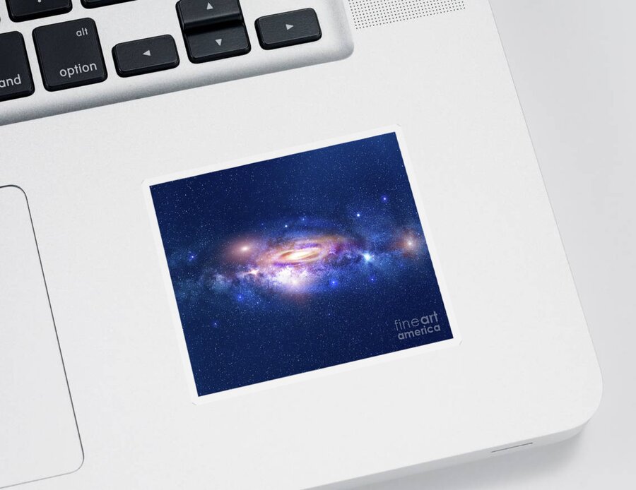 Galaxy Sticker featuring the photograph Galaxy in deep space by Benny Marty