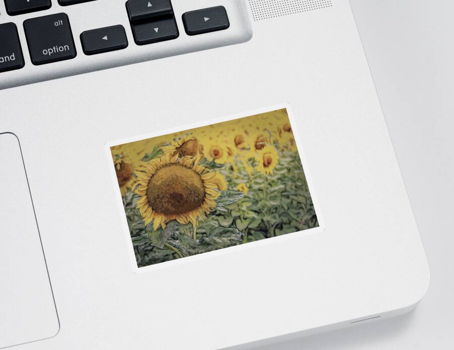 Sunflower Sticker featuring the painting Garden of the Sun Flower by Jeffrey Kolker