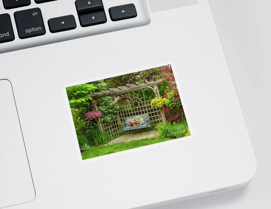 Garden Sticker featuring the photograph Garden Swing by Marilyn Cornwell
