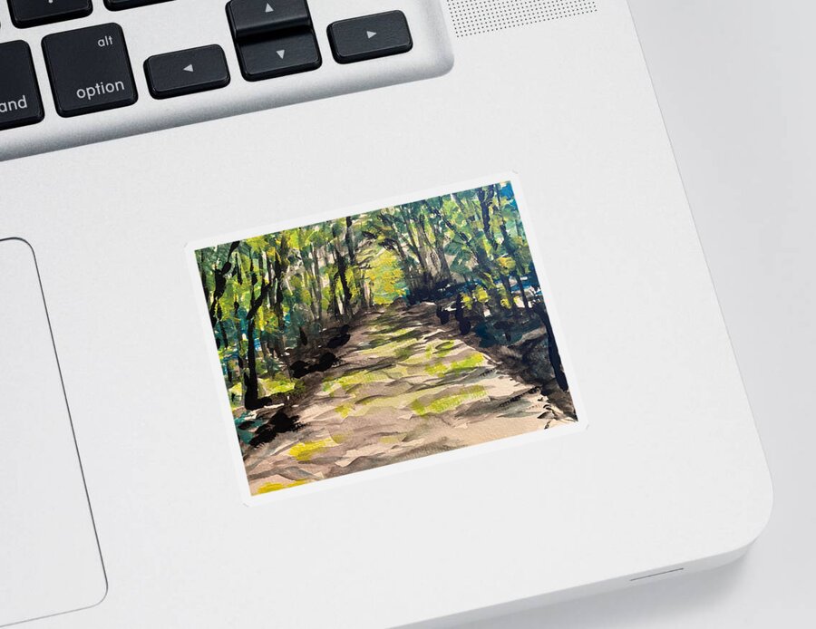Watercolor Sticker featuring the painting Garden Walk by Larry Whitler