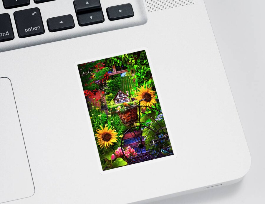 Austria Sticker featuring the photograph Garden Wonderland Painting by Debra and Dave Vanderlaan