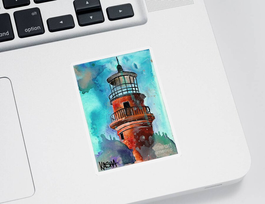 Gay Head Lighthouse Sticker featuring the painting Gay Head Lite by Kasha Ritter