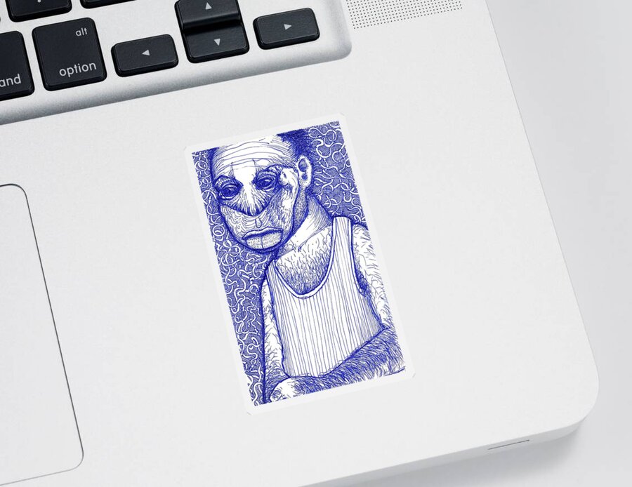 Ink Sticker featuring the drawing Geek Love by Matthew Lazure