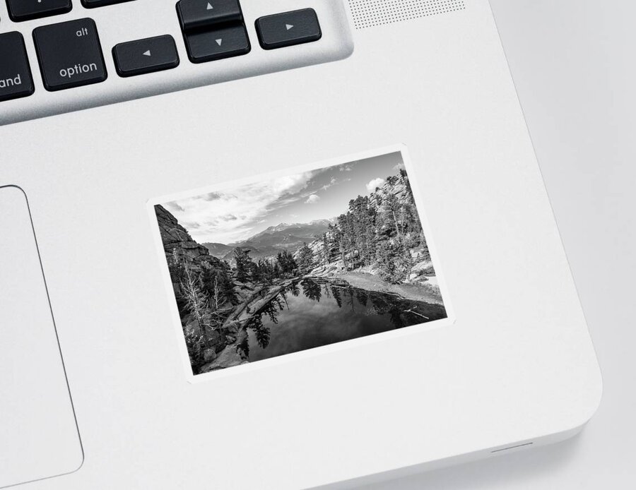 Gem Lake Sticker featuring the photograph Gem Lake Black and White by Aaron Spong