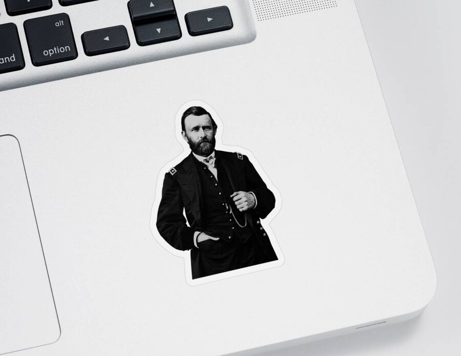 Ulysses Grant Sticker featuring the photograph General Grant During The Civil War by War Is Hell Store