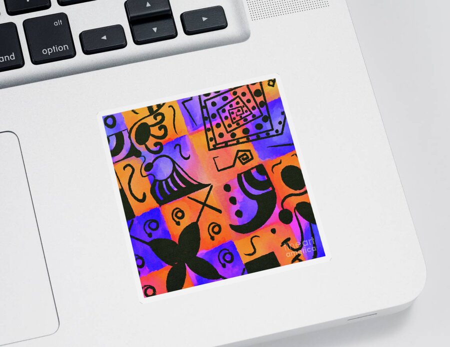 Doodle Sticker featuring the digital art Geometric Doodle Pattern by Laurie's Intuitive