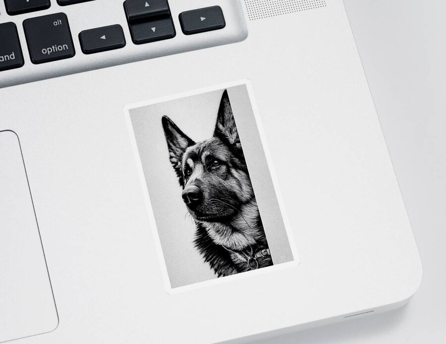 German Shepherd Sticker featuring the digital art German Shepherd by Geir Rosset