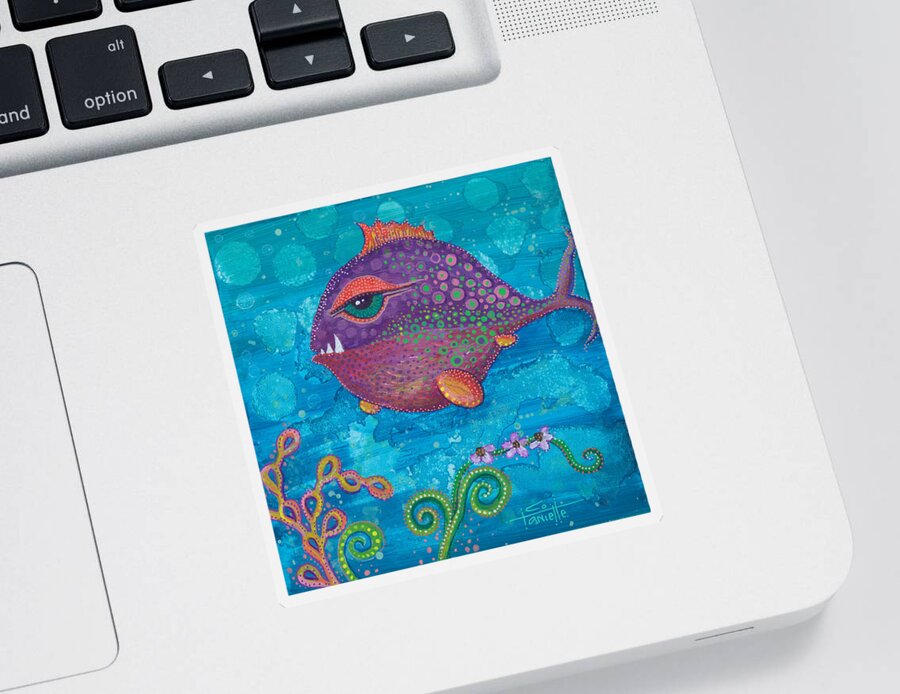 Fish Sticker featuring the painting Geronimo by Tanielle Childers