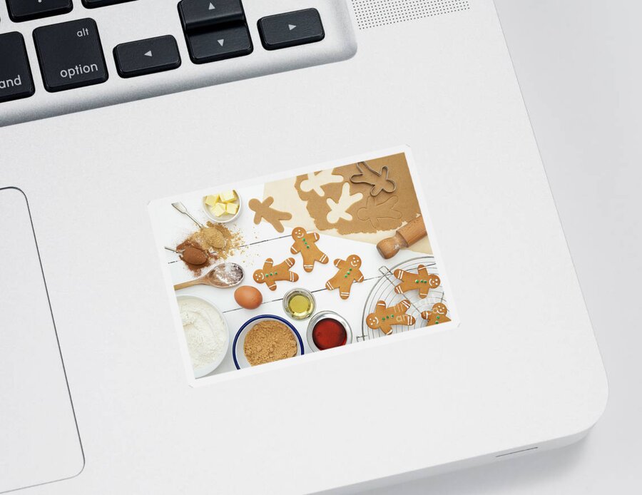 Gingerbread Men Sticker featuring the photograph Gingerbread Baking by Tim Gainey