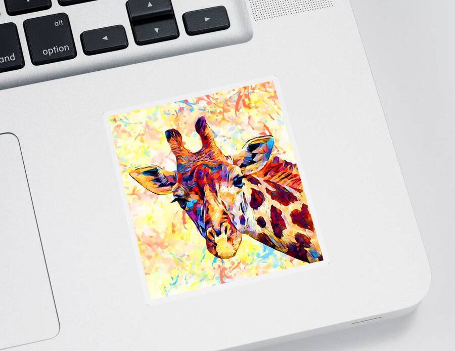 Giraffe Sticker featuring the painting Giraffe 3 by Chris Butler