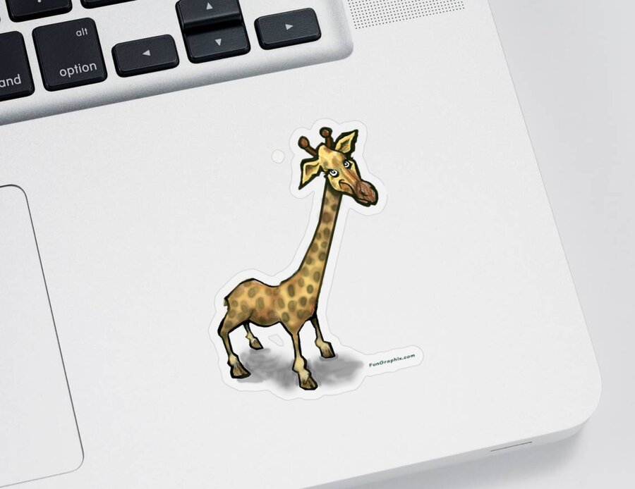 Giraffe Sticker featuring the digital art Giraffe by Kevin Middleton
