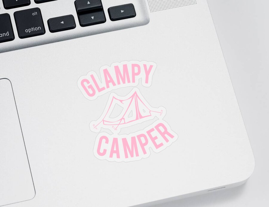 Funny Sticker featuring the digital art Glampy Camper by Flippin Sweet Gear