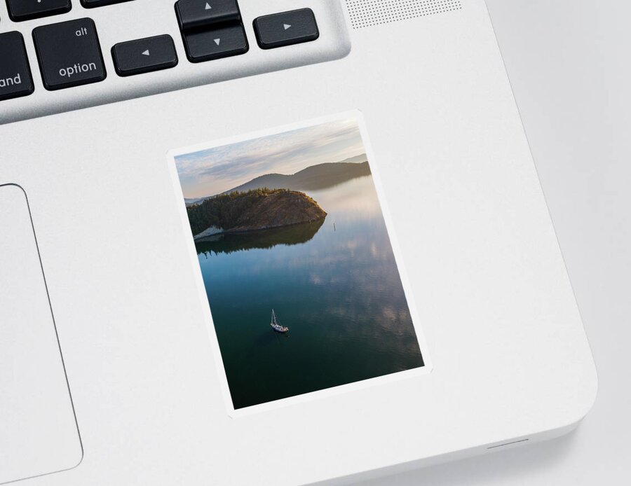 Sailboat Sticker featuring the photograph Glassy Calm by Michael Rauwolf