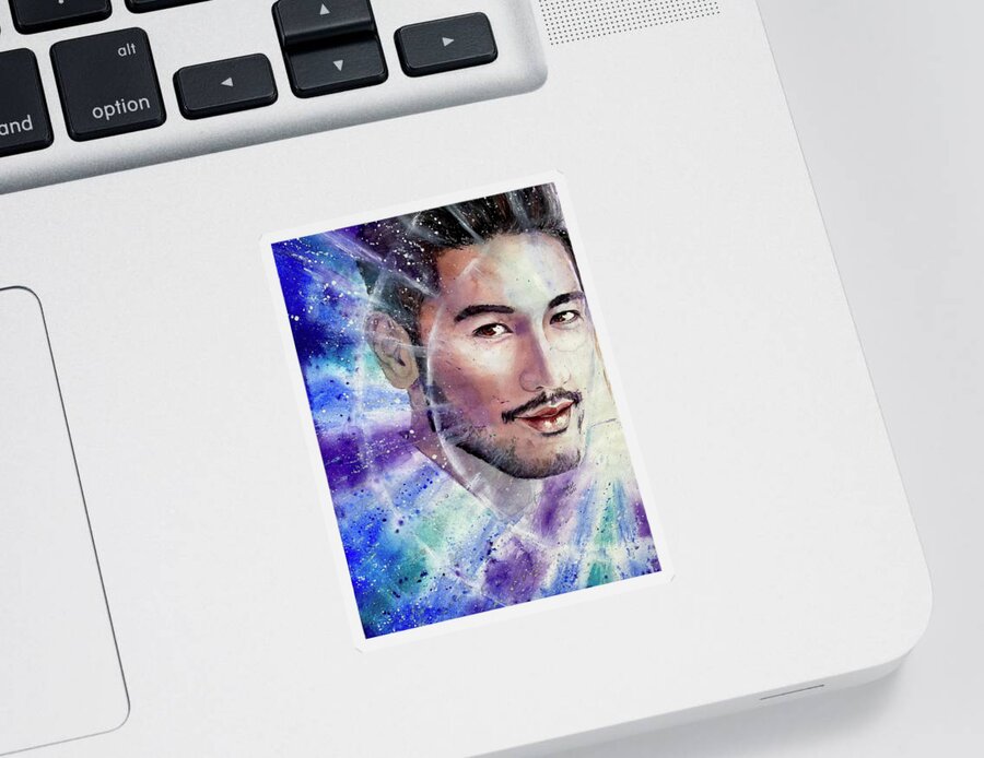 Godfrey Gao Sticker featuring the painting Godfrey Gao Radiant Light of Love by Michal Madison