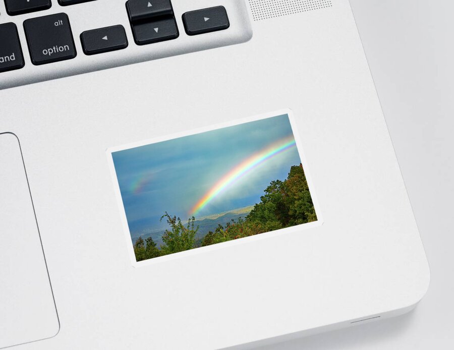 Rainbow Sticker featuring the photograph God's Promise by Gina Fitzhugh