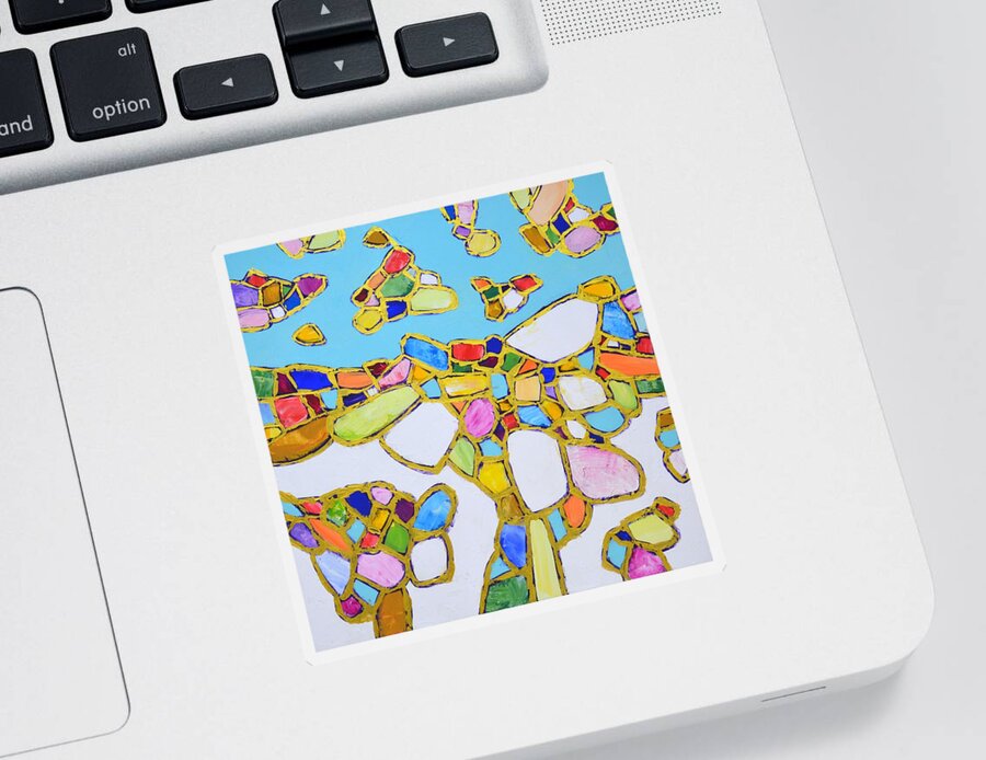 Stones Sticker featuring the painting Gold all around by Iryna Kastsova