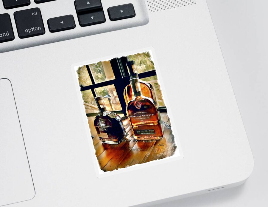 Woodford Reserve Sticker featuring the digital art Golden Bourbon 4 by CAC Graphics