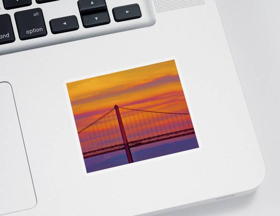 San Francisco Sticker featuring the photograph Golden Gate Sunset by Floyd Snyder