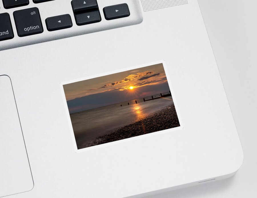 Landscape Sticker featuring the photograph Golden Hour at Selsey by Chris Boulton
