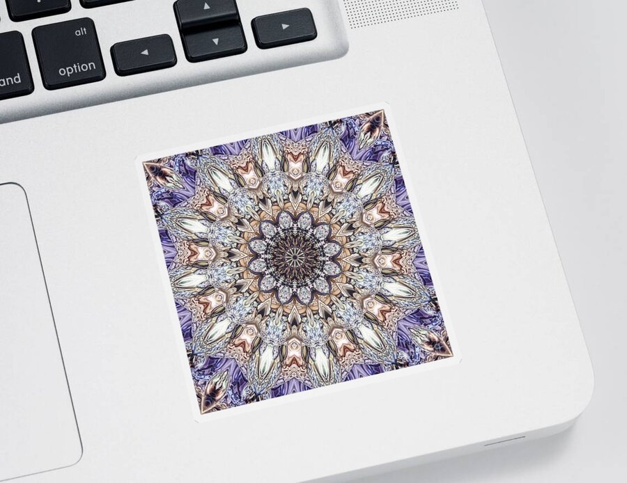 Mandala Sticker featuring the digital art Golden Layers Abstract by Phil Perkins
