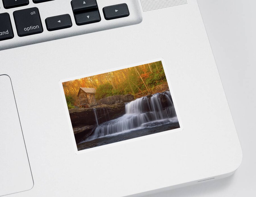 Grist Mill Sticker featuring the photograph Golden Light At the Grist Mill by Darren White