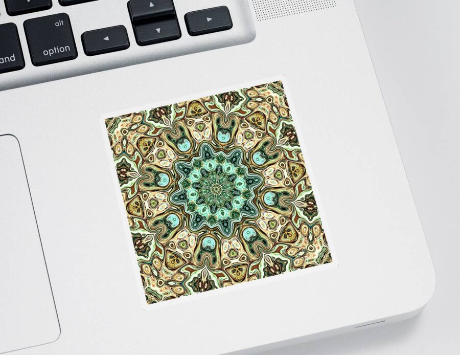 Mandala Sticker featuring the digital art Golden Mandala by Phil Perkins