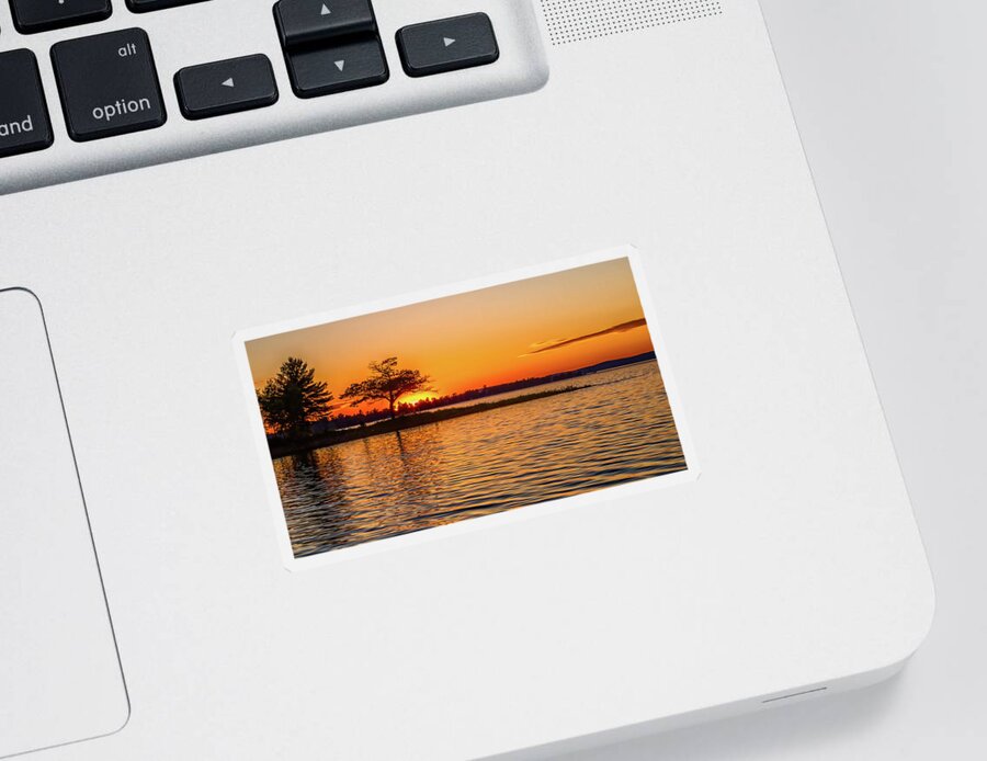 Golden Sunset Sticker featuring the photograph Golden Sunset by Joe Holley