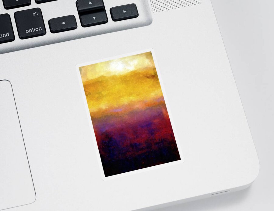 Abstract Sticker featuring the painting Golden Sunset by Michelle Calkins