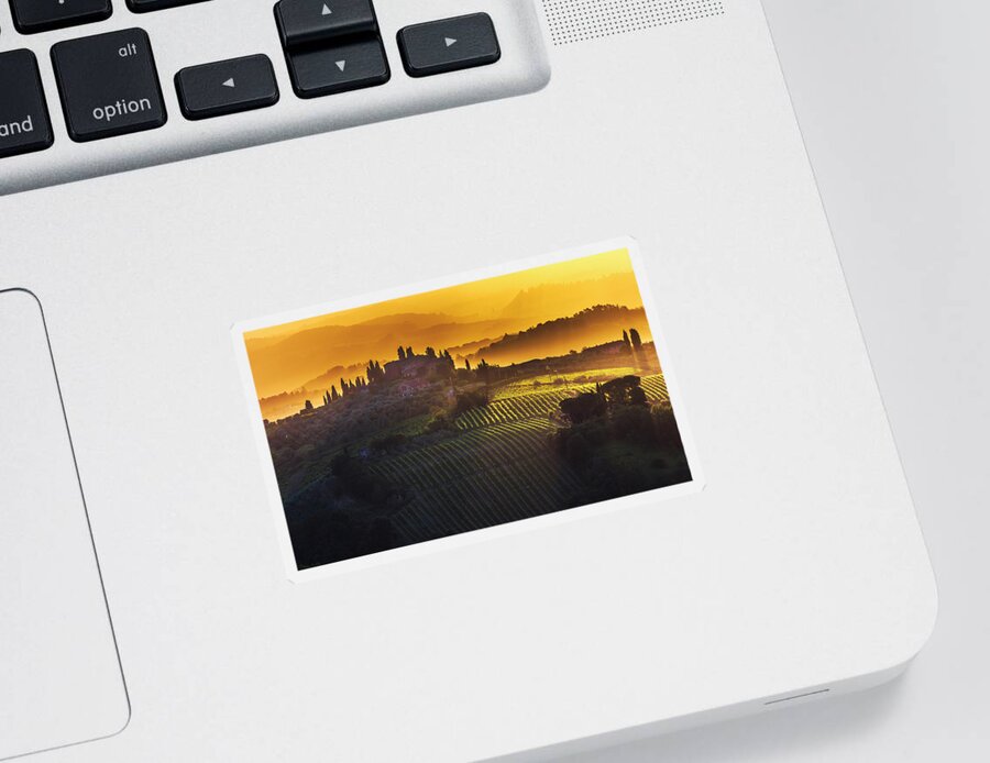 Italy Sticker featuring the photograph Golden Tuscany by Evgeni Dinev