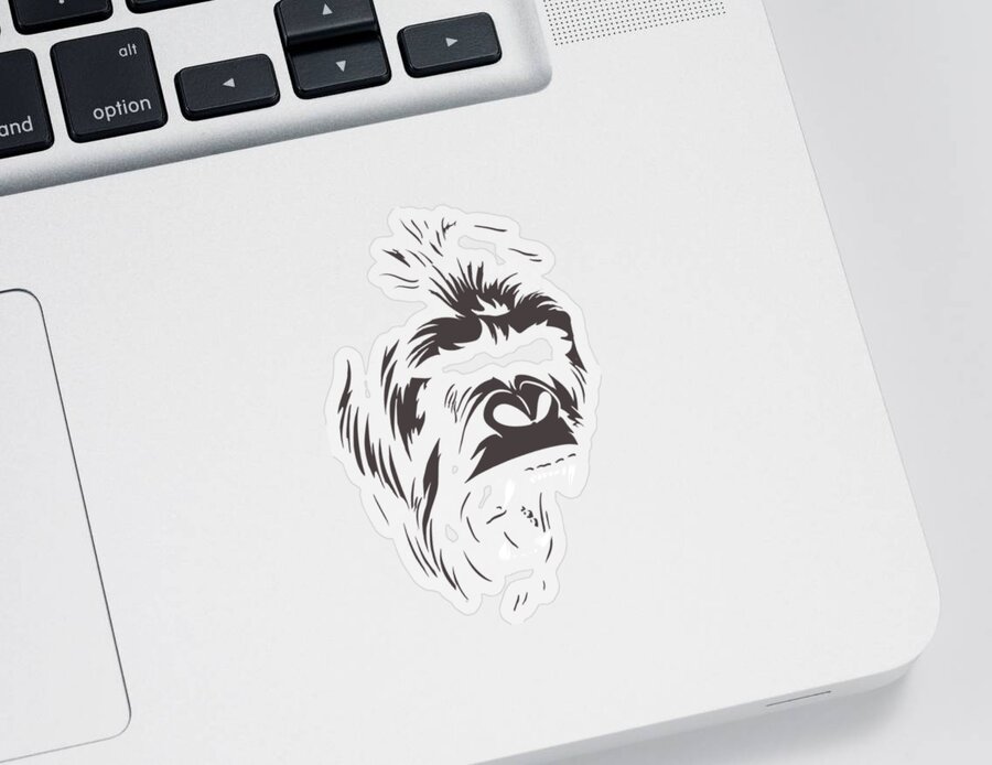 Monkey Sticker featuring the digital art Gorilla by Jacob Zelazny