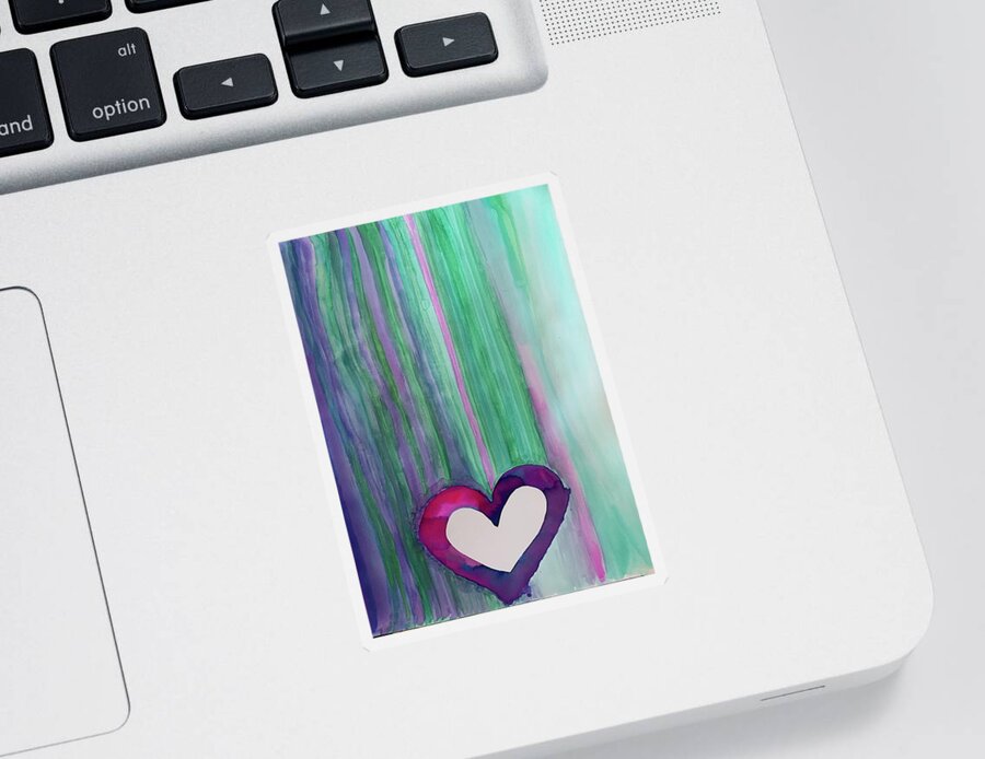 Vibrant Sticker featuring the painting Grace Streaming by Sandy Rakowitz