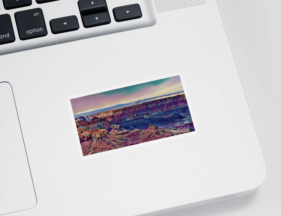 Grand Canyon Sticker featuring the digital art Grand Canyon Paintography by Chuck Kuhn