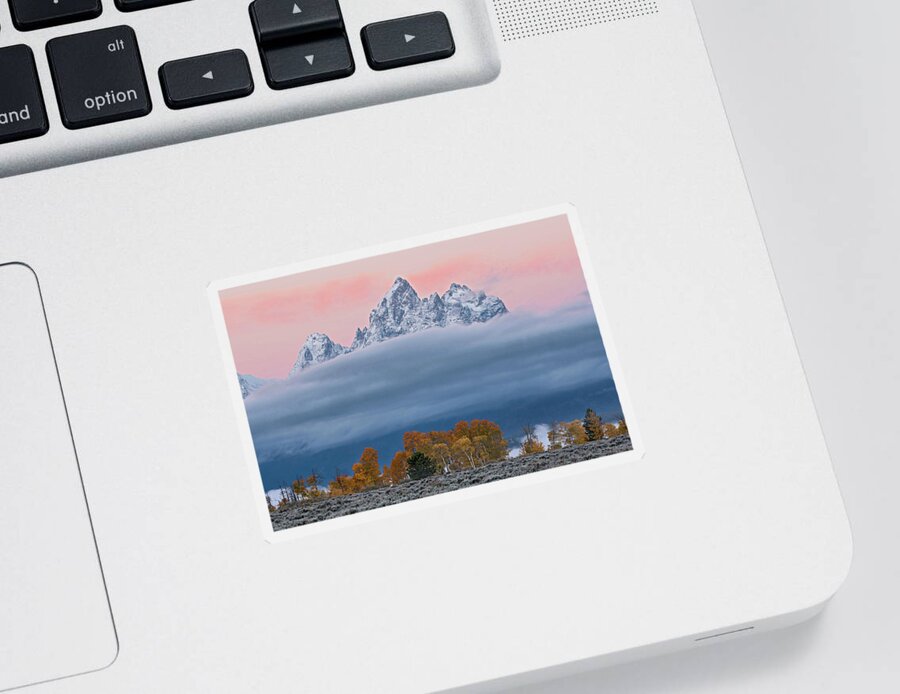 Grand Tetons Sticker featuring the photograph Grand Teton Color by Wesley Aston
