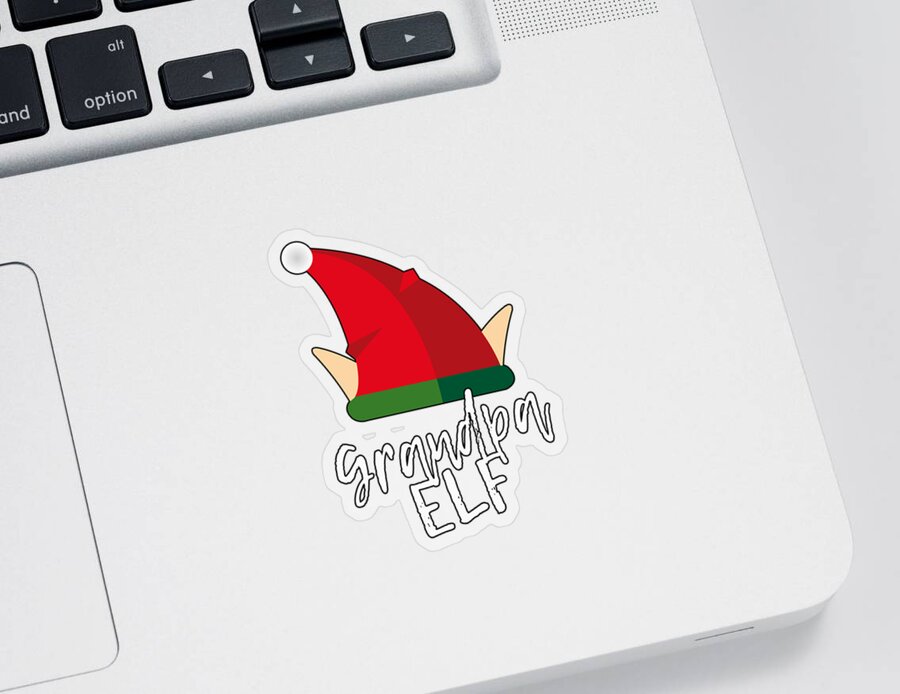 Christmas 2023 Sticker featuring the digital art Grandpa Elf Christmas Costume by Flippin Sweet Gear